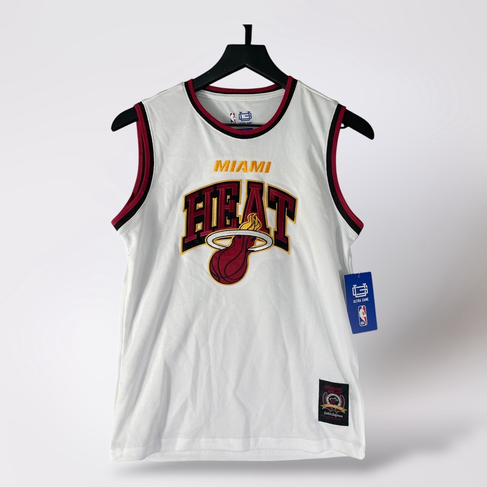 Miami Heat NBA Jersey Youth L 14-16 White Ultra Game Basketball NWT